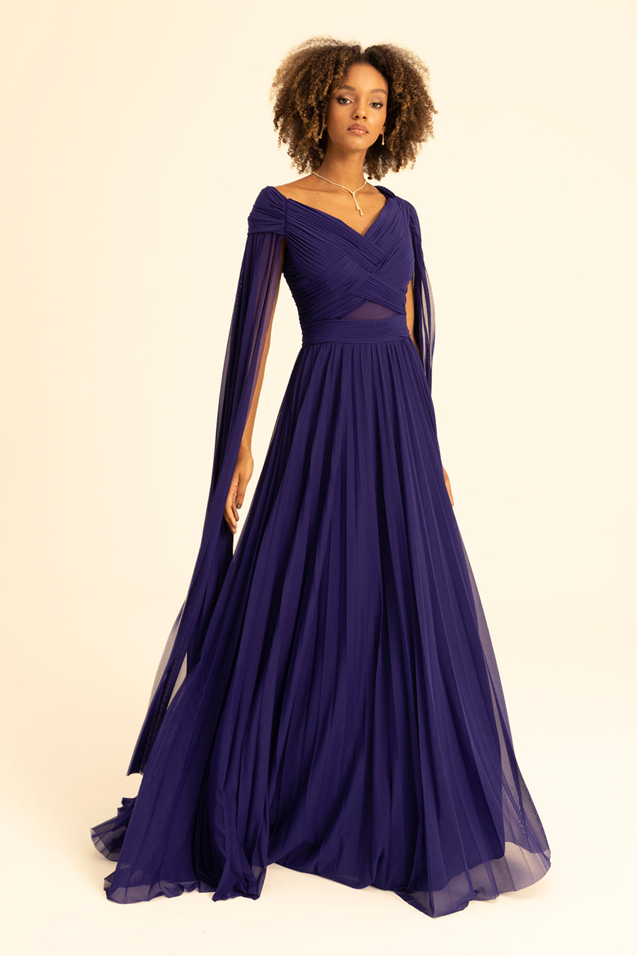 sachin and babi light blue dress Empire Waist Satin Evening Gown main image 1