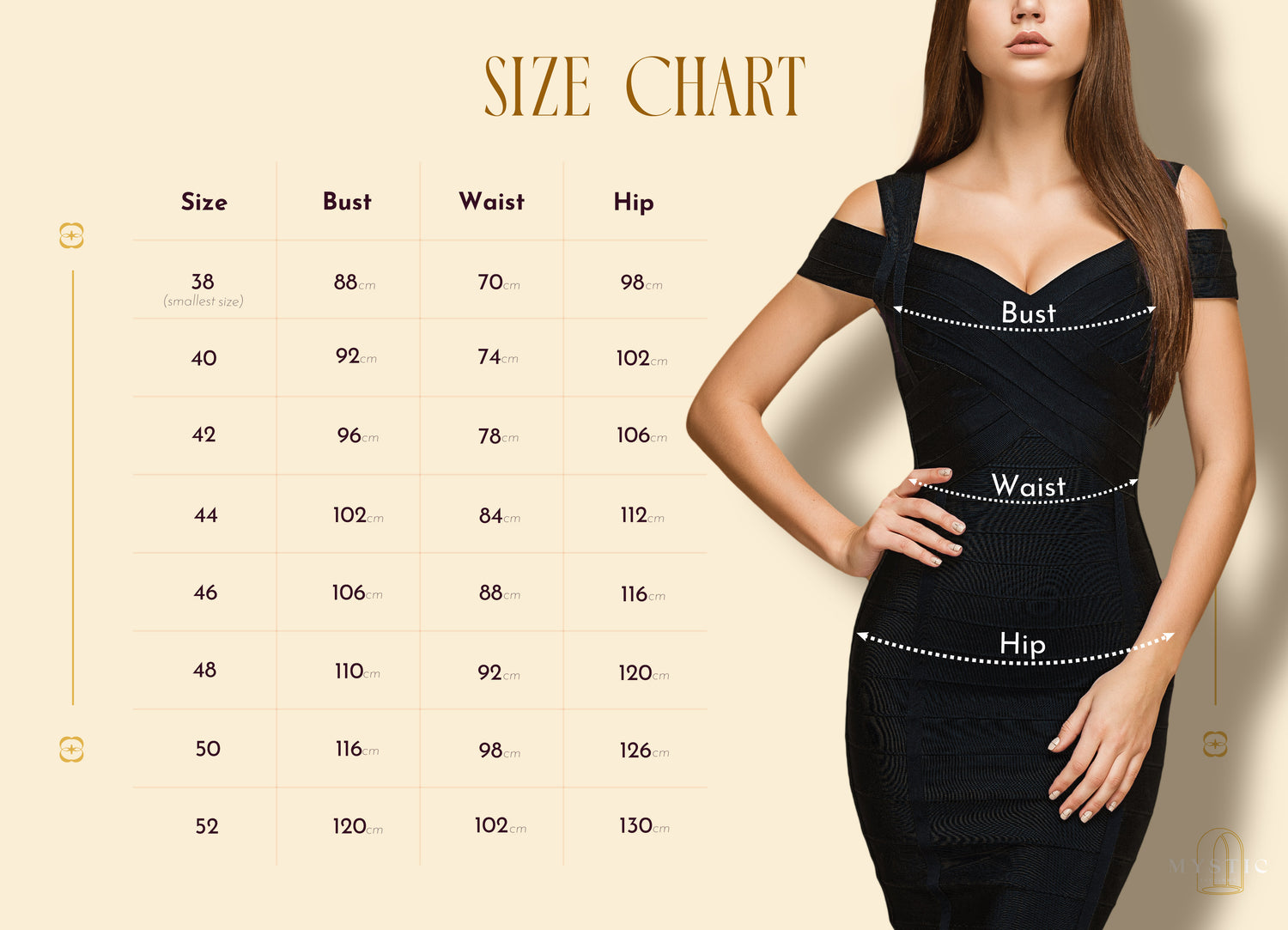Size Chart Mystic Evenings Size Chart Mystic Evenings
